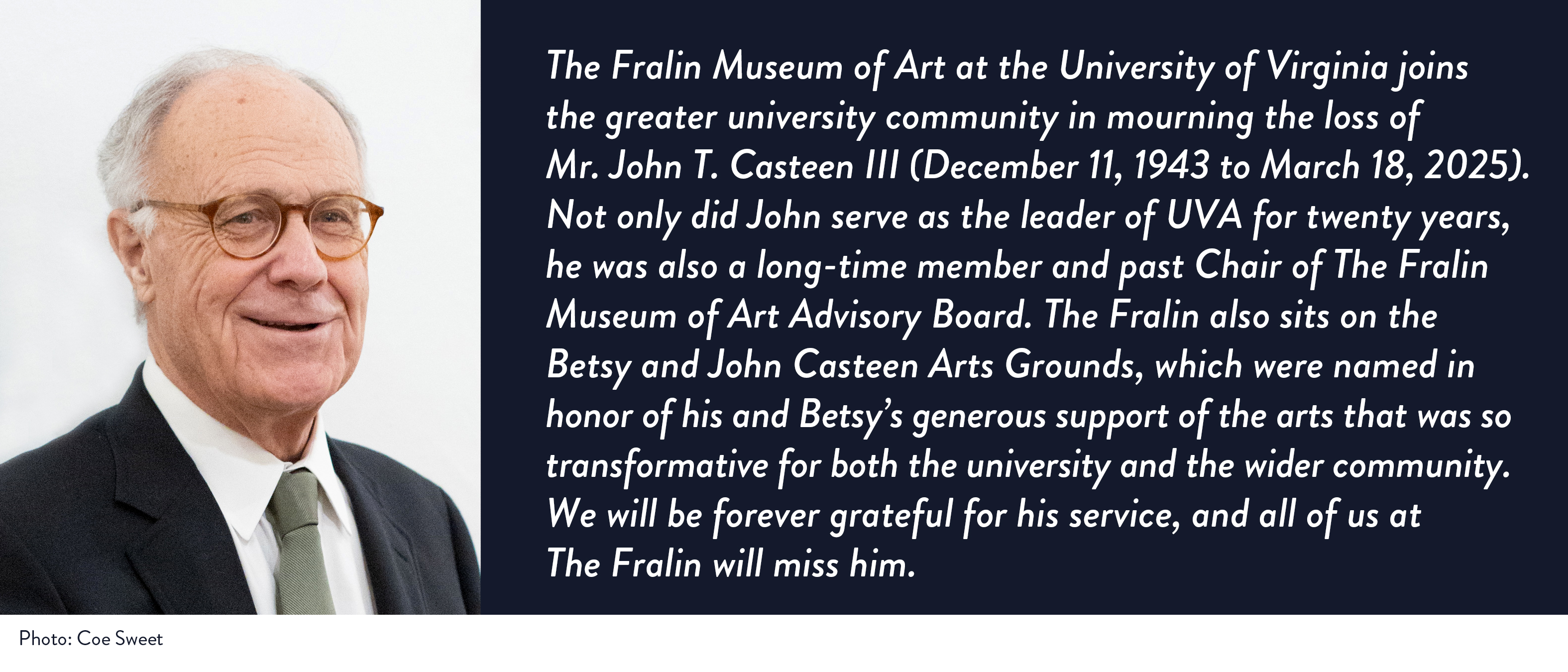 John Casteen Message
